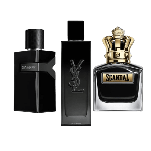 3-Piece Men's Fragrance Set: Yves Saint Laurent Y, Y Eau GB Perfume, Jean Paul Gaultier Scandal