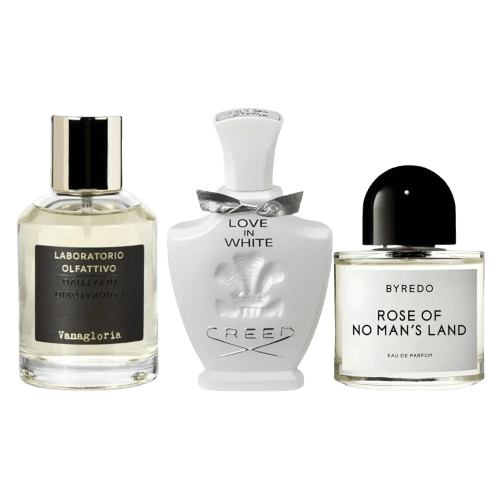 3-Piece Women's Fragrance Set: Laboratorio Olfattivo, Creed Love in White, Byredo Rose of No Man’s Land