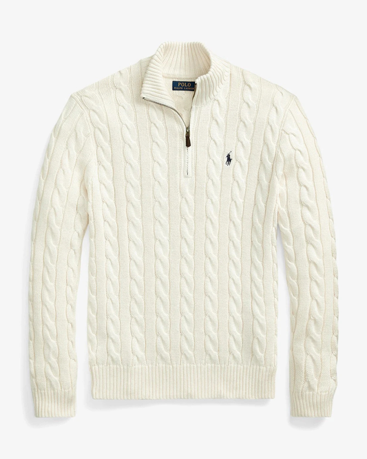 Cable-Knit Quarter-Zip Jumper
