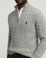 Cable-Knit Quarter-Zip Jumper