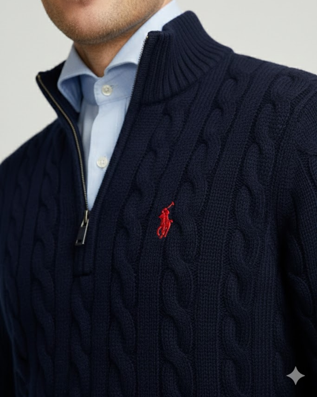 Cable-Knit Quarter-Zip Jumper