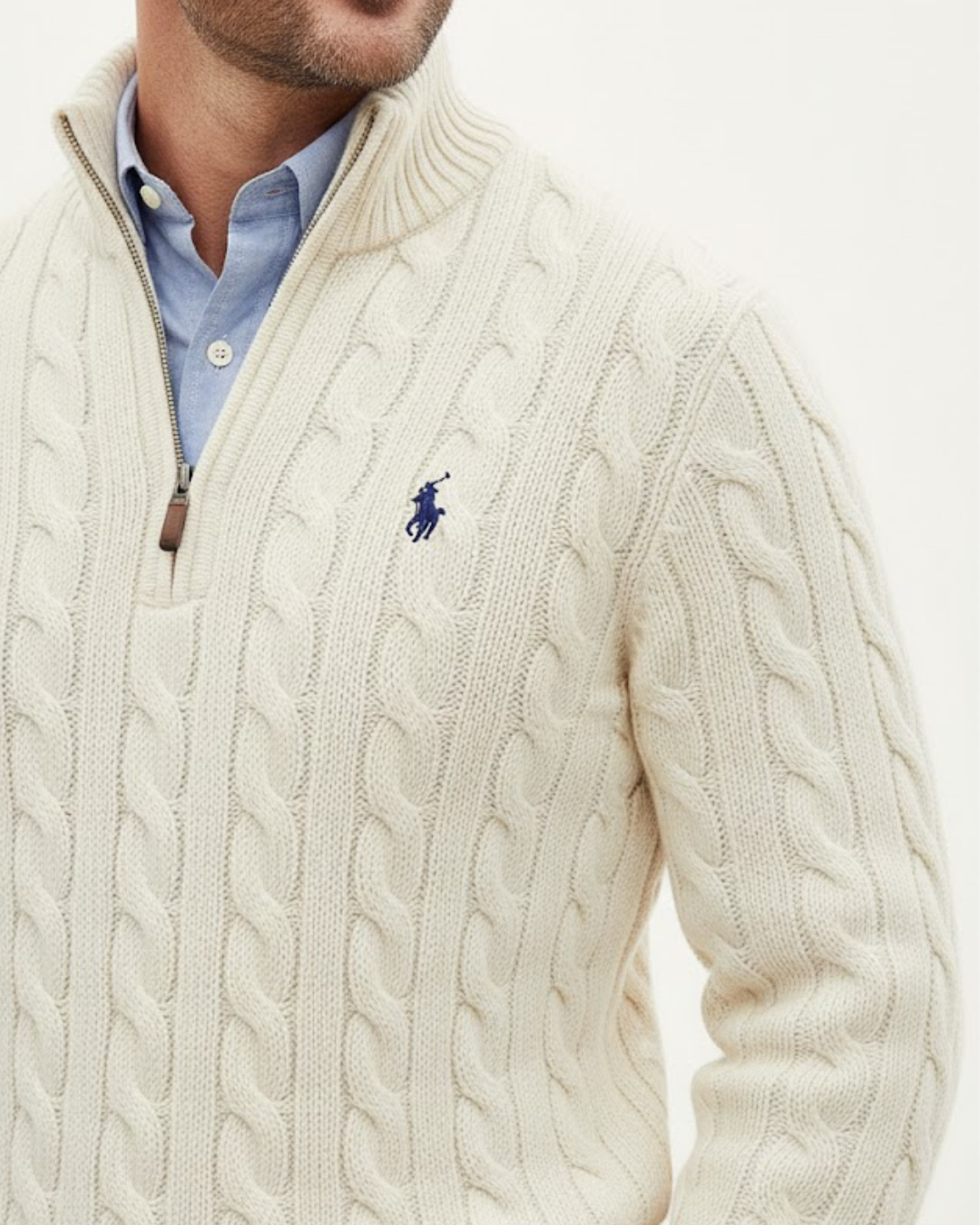Cable-Knit Quarter-Zip Jumper