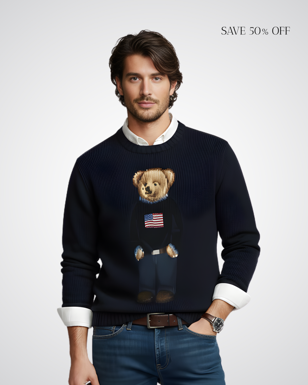 Polo Bear Linen-Cotton Jumper